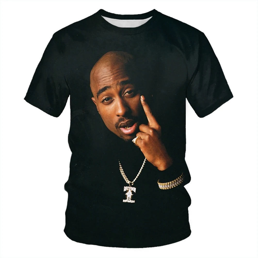 Summer Fashion Trend Hip-Hop Novel Personality 3D Printed T-Shirt Neutral Casual Comfortable round Neck Short Sleeved T-Shirt