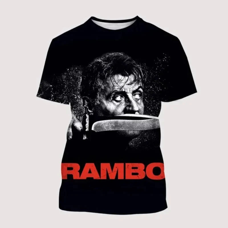Rambo First Blood 3D Print T-Shirts Men Women Casual Oversized Streetwear Short Sleeve Male Tees Top for Street Fashion
